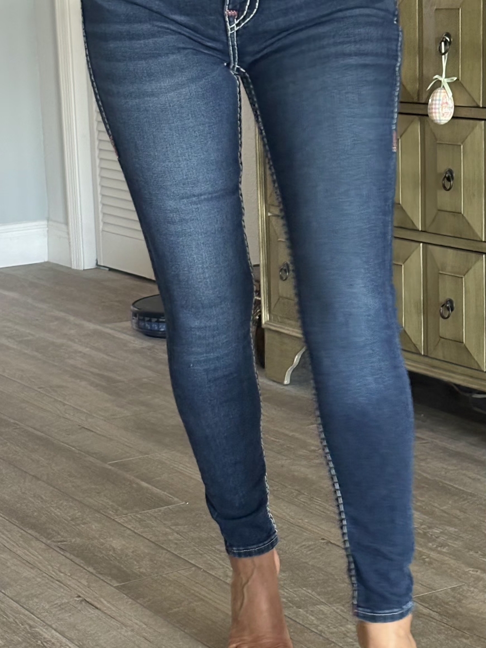 True Religion Women's Skinny Jeans - Indigo Blue Stretch Denim